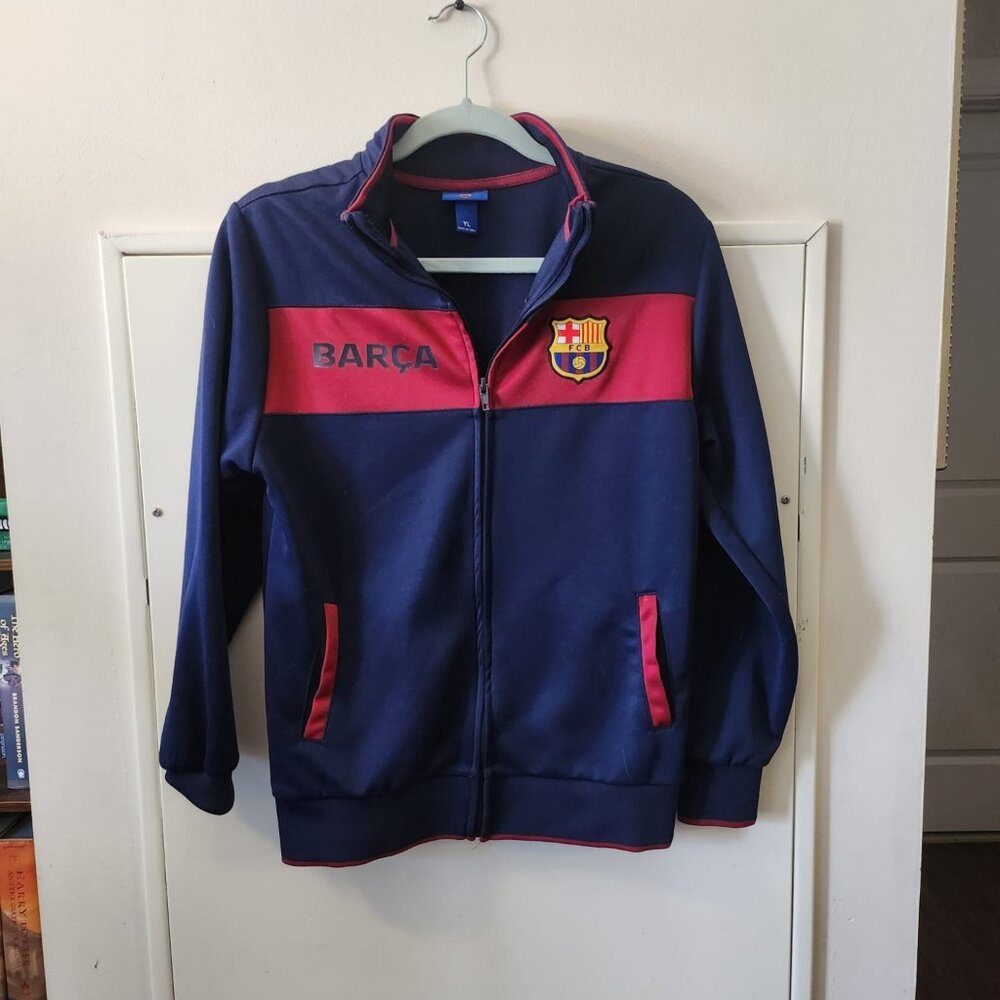 Official FC Barcelona Barça Youth Track Jacket Soccer Fan